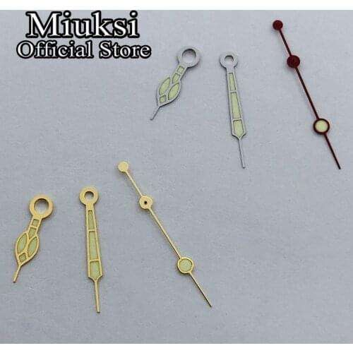 Miuksi silver/gold watch hands green luminous pointer fit Miyota 8205/8215/821A/82series,Mingzhu DG 2813/3804 movement