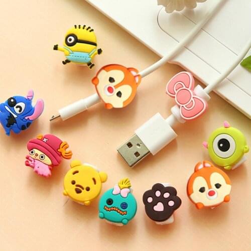 Cartoon Cable Protector Data Line Cord Protective Cover Charging Cable Winder Cover For iPhone USB Charging Cable Cute Gifts