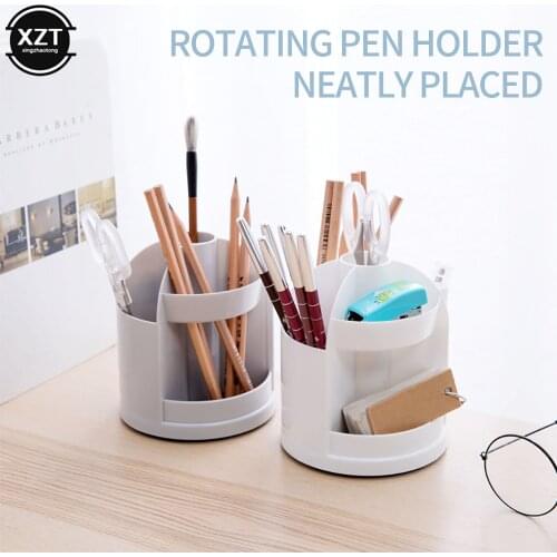 Desk Pencil Organizer Holder Caddy Office Accessories Makeup Storage Tray Makeup Brush Container Students School Stationary