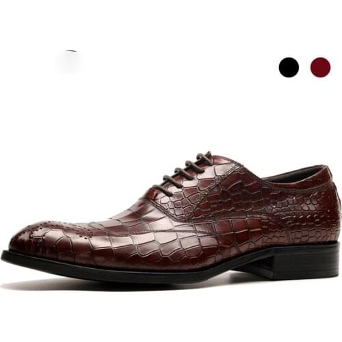 Oxford Brogue Bridegroom Dress Office Best Men Shoes Black Genuine Leather Designer Original Casual Business Shoes