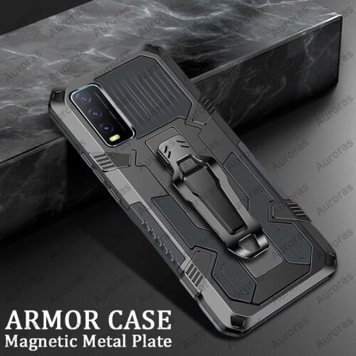 Auroras Cover For vivo Y20 Shockproof Armor Case Magnetism Holder Back Clip Phone Case For VIVO Y20 Cover