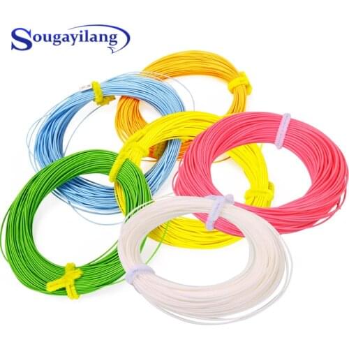 Sougayilang 4F 5F 6F 7F 8F Fly Line 100FT Weight Forward Nymph Floating Fly Fishing Line 4 Colors Polyethylene Fly Fishing Line