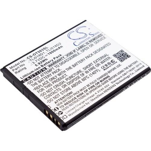 Cameron Sino Mobile SmartPhone Replacement Li-ion Battery 1600mAh For TLi018D1 MeiZu One Touch Pop 3 (5), Free Tools