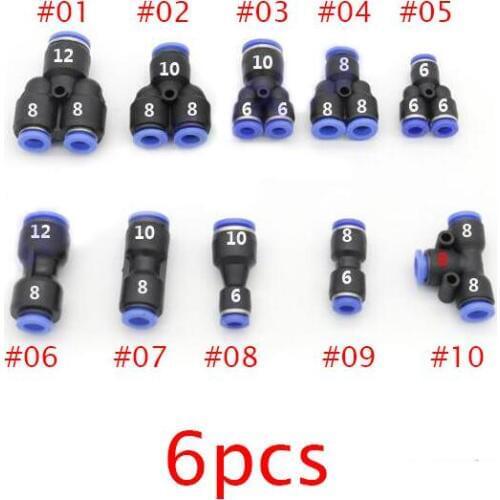 6PCS Plant Protection Fog Machine Hose Connector 6/8/10/12mm Pesticide Spraying Aircraft Drone Pipe Connector 1-2