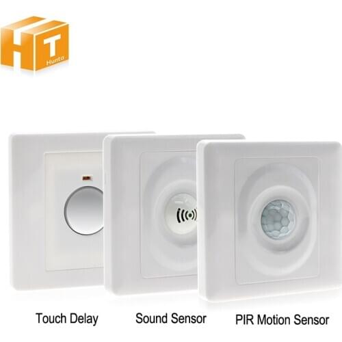 100-250V Light & Sound Pir Motion Sensor Switch Auto Control LED lamp lighting Switch Touch Smart Human body induction Detector