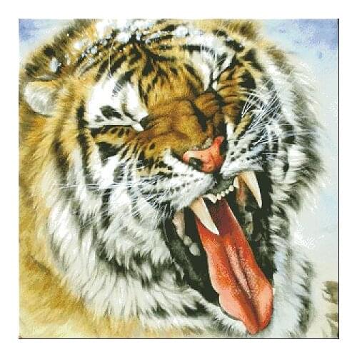 Ferocious Tiger Avatar Animal Top Quality Embroidery Needlework 14CT Unprinted Cross Stitch Kits DIY Art Handmade Home Decor