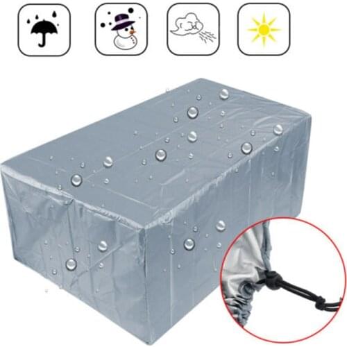 Waterproof 210T Furniture Cover For Garden Rattan Table Cube Chair Sofa All-Purpose Dust Proof Outdoor Patio Protective Silver