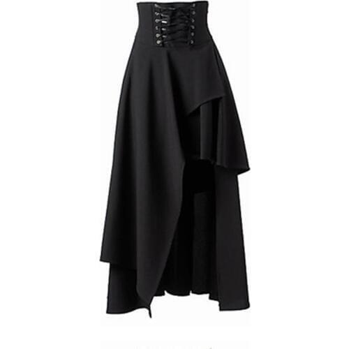 Free shipping Woman Cross Lolita Gothic Irregular High Waist Lady Layers Long Maxi Female Nice Wonderful Charming Skirt M-2XL