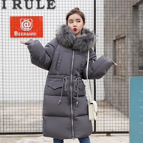 2019 Rushed Polyester Zipper Winter New Cotton Overknee Long Fund Heavy Lead Cotton-padded Jacket Clothes Thickening Loose Coat
