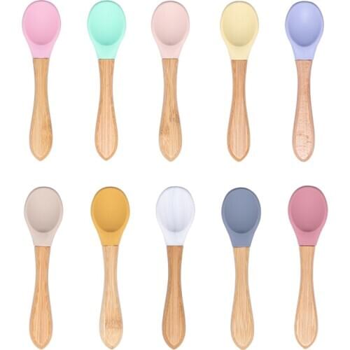1pc Silicone Spoon Fork Kids Baby Feeding Tableware BPA Free Food Grade Silicone Spoon Dishwasher For Kids Safe Set Dropshipping