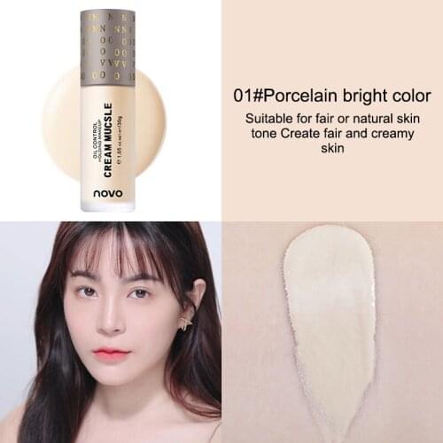 1 Pcs Face Foundation Cream Nourishing Moisturizing Waterproof Makeup Base Brighten Skin Tone Cover Dark Circles Maquiagem