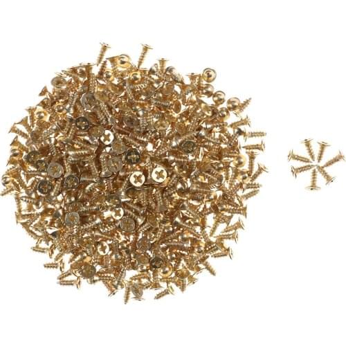 1 Pack Flat Self-tapping Screws Brass Material Golden Screws DIY Model Making Tools 2*6mm