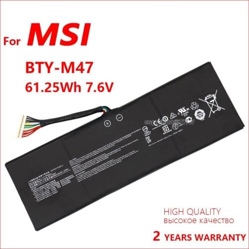 100% Genuine BTY-M47 Laptop Battery for MSI GS43 GS43VR 6RE 7RE-064 GS40 6QE 6QE16H11 6RE-025AU 2ICP5/73/95-2 MS-14A3 MS-14A1