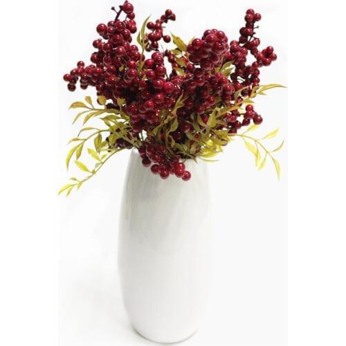 6pieces Bean branches simulation flowers beans Christmas berries wholesale wedding silk flowers home decoration