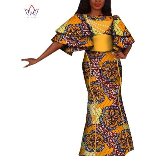 Dashiki 2020 African Dresses for Women bazin nigerian Elegant african print dresses Elegant High Quality Dress BRW WY4229