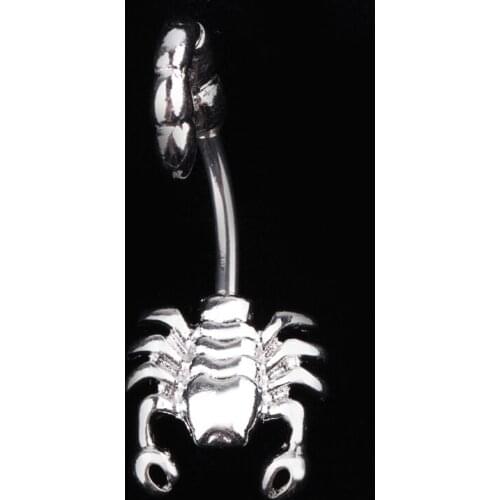 Body Jewelry Accessories Scorpion Pattern Piercing Belly Button Buckle Ring Color White