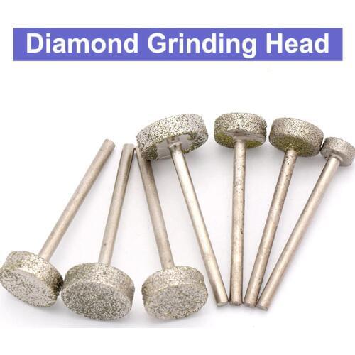 5pcs 3x12-16mm E Diamond Grinding Head Amber Carving Emerald Grinding Needle Jade Carving Tools Original Stone Polishing Tool