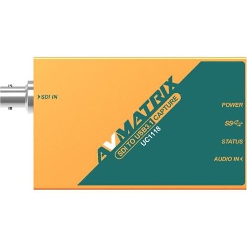 AVMATRIX UC1118 SDI to USB3.1 Type-C Uncompressed Video Capture