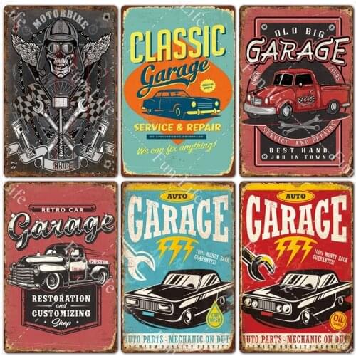 Car Vintage Metal Tin Sign Poster Plaque Garage/Home/Cafe/Bar Wall Decor Retro Plate Home Decor Art Posters 20x30cm