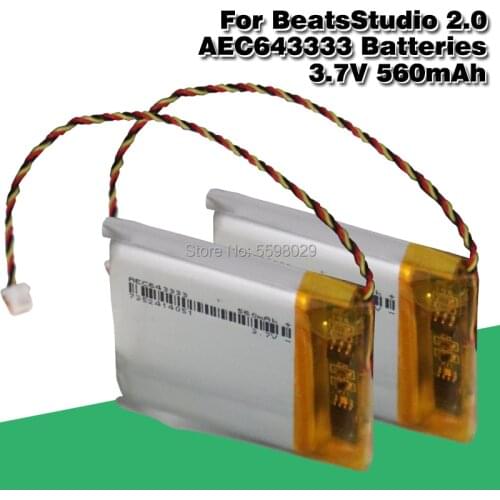 3.7v 560mAh Battery AEC643333 For Beats Studio 2.0 Wireless bluetooth Headphone