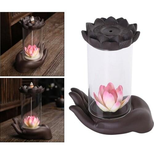 Buddha Hand Backflow Incense Burner Smoke Waterfall Incense Holder Yoga Furnace