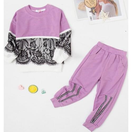 Childrens Clothing 2021 Autumn Winter New Toddler Girl Clothes Hooded Costume Outfit Suit Kids Tracksuit Girls Casual Lace Sets