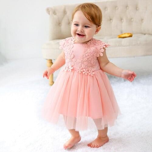 Newborn baby girls birthday /full moon/ wine/wedding dress princess dress Kids Clothes Costume 3-24Month