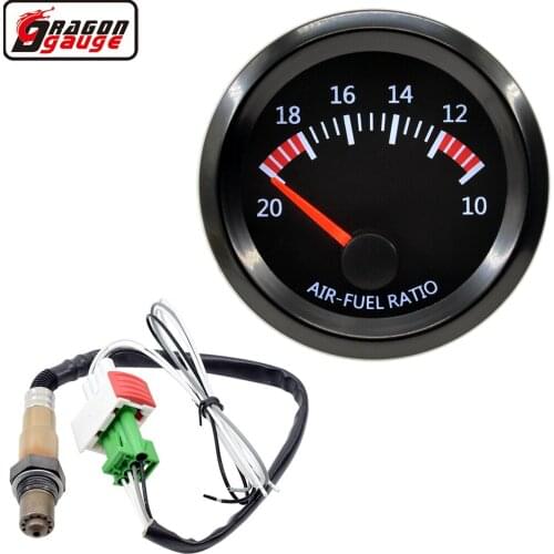 Dragon 2" 52mm Stepper Motor White LED Backlight Auto Car Air Fuel Ratio Gauge Narrow Band Oxygen Sensor Meter Free Shipping