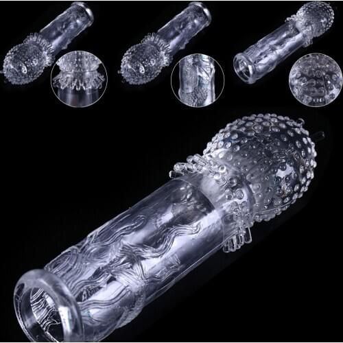 Erotic Toy Silicone Spike G-spot Penis Extender Enlager Sleeve Condom Dick Time Delay Orgasm Cock Ring Sex Products For Male
