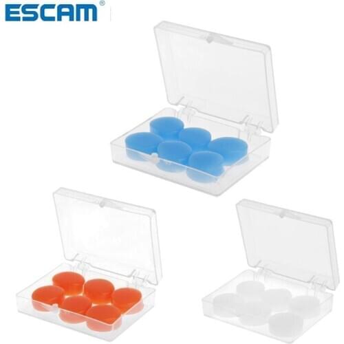 ESCAM 6PCS Earplugs Protective Ear Plugs Silicone Soft Waterproof Anti-noise Earbud Protector Swimming Showering Water Sports