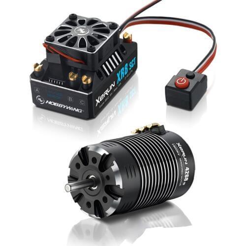 FATJAY HobbyWing XeRun 4268 SD G2 sensored brushless 4-pole motor with XeRun XR8 SCT 140A brushless sensored ESC combo for cars