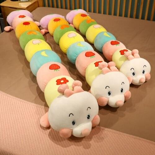 Caterpillar Doll Toy Plush Worm Stuffed Doll Toys Colorful Long Cognitive Soft Worm Cushion Educational Gift For Birthday