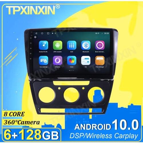 IPS Android 10.0 6G+128G Carplay For Skoda Octavia 2008-2013 360 Camera DSP Multimedia Player Radio Tape Recorder Video Navi GPS