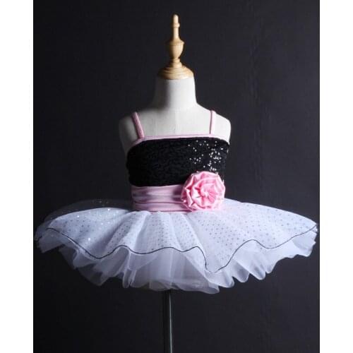 Pretty Shining Sequins Camisole Ballet Tutu Dance Costume for Girls/Women Stage Performance Child Party/Birthday/Solo Tutu Dress