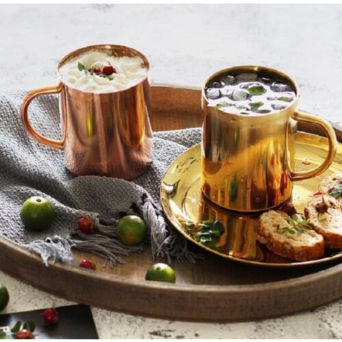 Stainless Steel Mugs Double Wall Travel Heat Resistance Tea Cocktails Cup with Wider Handle for Home Camping Outdoors RV Gift