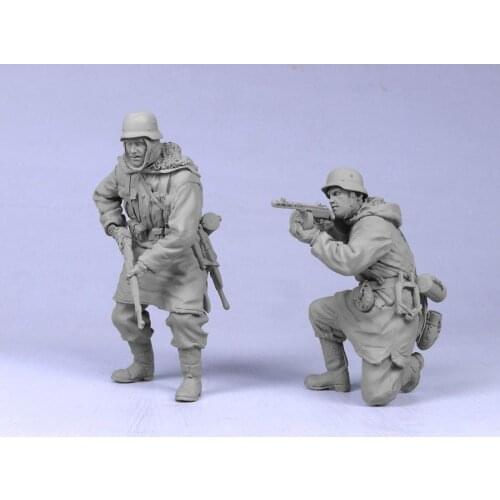 1:35 Scale Die-cast Resin World War II German Tank Soldiers 2 Character Scenes Need To Be Assembled And Colored By Themselves