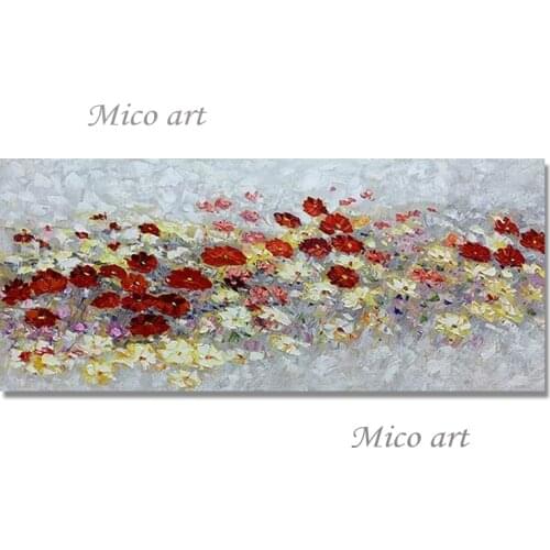 Palette Knife Abstract Flower Oil Painting Modern Canvas Wall Art Unframed Floral Paintings Wall Pictures For Living Room Decor