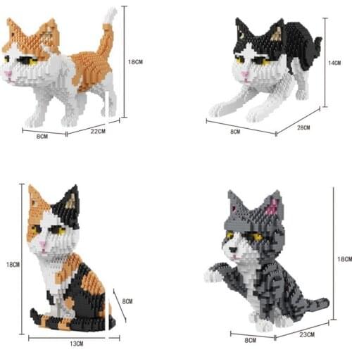 Lovely pets nanobrick animals micro diamond block cat Assembly building brick educational toy for children gifts collection