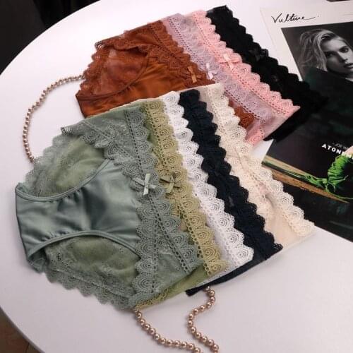 Fashion Cotton Panties Comfort Seamless High Waist Womens Panties Solid Lace Briefs Underwear Sexy Underpants 2021 New Arrival