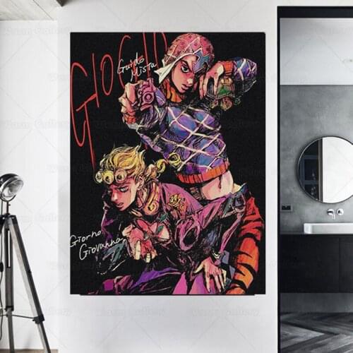 Modular Hd Prints Giorno Giovanna Picture Home Decor Jojo S Bizarre Painting Anime Roll Canvas Poster Wall Art For Bedroom Frame