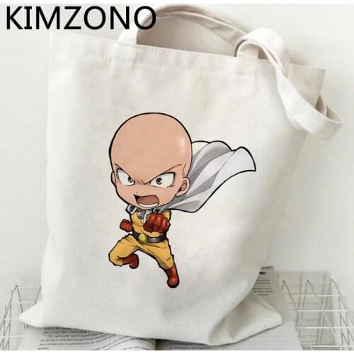 One Punch Man shopping bag bolsas de tela cotton shopping tote jute bag bag reciclaje shoping bolsa compra cloth sac tissu