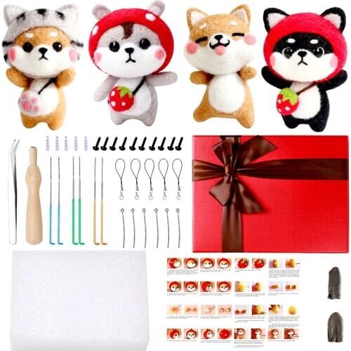 LMDZ Needle Felting Starter Kit with 6 Pcs Colorful Needle Felting Needles and Instructions, Wool Felting Supplies for Christmas