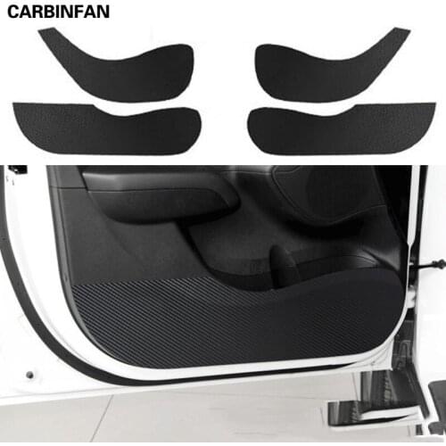 Car Styling Side Door Inner Decal Anti-kick Protective Carbon fiber Flim Sticker 4Pcs/Set For Hyundai Tucson IX35 2010-2015