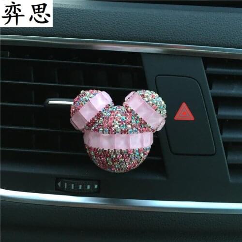 The New Diamond Car Styling Ornament Ladys Car Perfume Clip Nice Multi Draining Drill Car Air Freshener Perfumes 100 Original