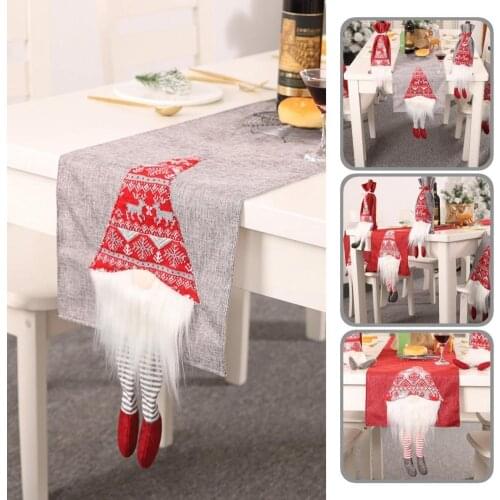 Christmas Home Decoration Dwarf Pattern Table Runner Colorful Skin-friendly No Wrinkle Stylish Pattern New Year Table Runner