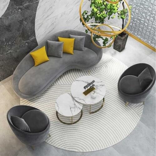 Nordic Office Sofa Business Meeting Sofa Coffee Table Combination Living Room Furniture Simple Modern Three Person Sofas