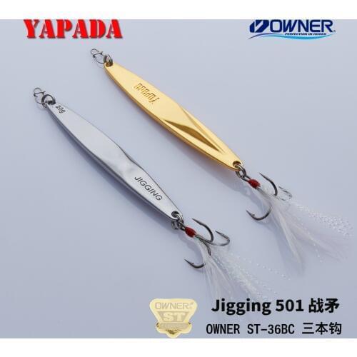 YAPADA Jigging 501 WarSpear strengthen Treble Hook +Feather 20g/91mm 25g/98mm Fishing Bass Lures Multicolor Metal Zinc alloy