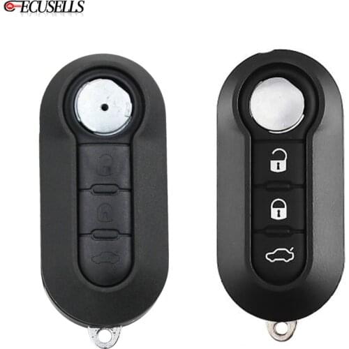 Folding Flip 3 Button Remote Car Key Shell Case SIP22 Uncut Blade For Fiat 500 Panda Punto Bravo Ducato Stilo