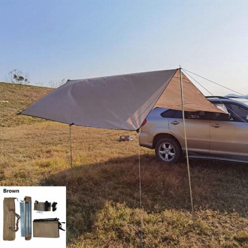 210D Waterproof SUV Car Side Awning Folding Outdoor Camping Tent Sun Shelter 5-8 Persons Travel Picnic Sun Shelter Anti-UV S/M/L