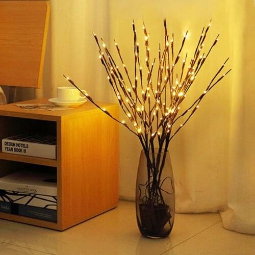 LED Willow Branch Lamp 20LEDs Battery Operated Simulation Tree Light Filler Twig For Home Wedding Party Vase Decoration